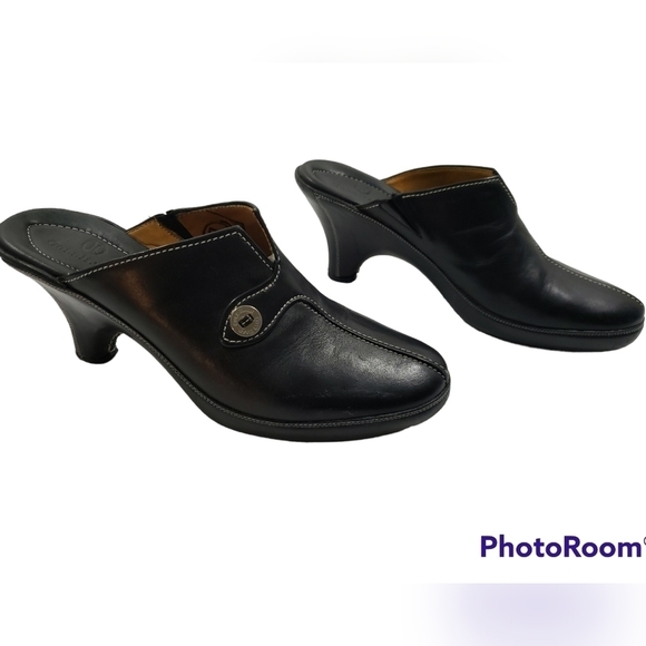 Cole Haan Slip On Black Heeled Mule Platform Sandals D 15242 Woman Shoes Size 8. - Picture 7 of 12